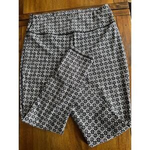 T by Talbots Black White Print Leggings Women’s XL Stretch Cotton